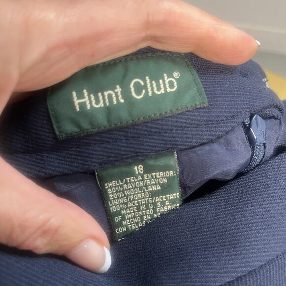 Vintage Hunt Club Skirt Plus size 18 Navy Blue Wool Straight Pencil Knee Y2K - Picture 9 of 9
